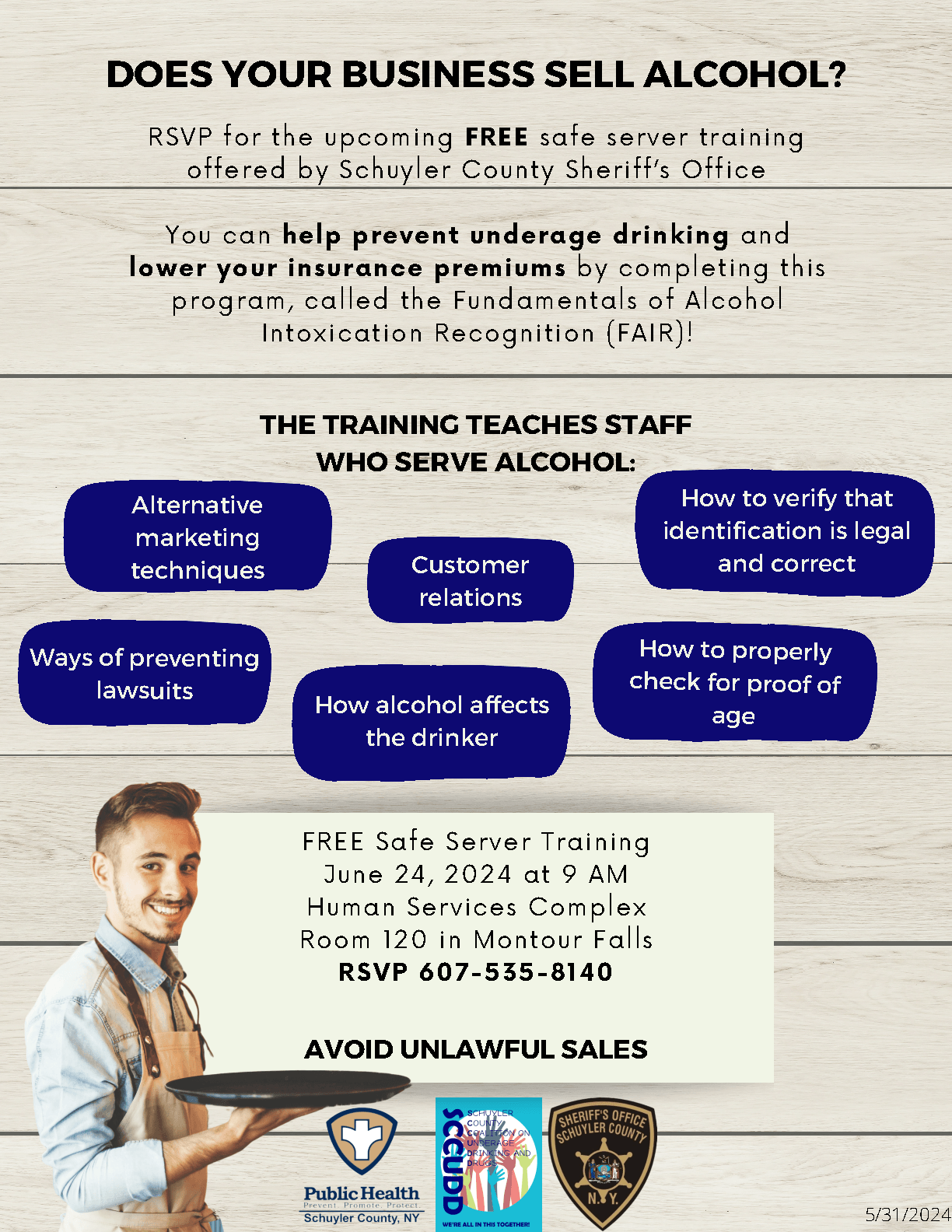Flyer with details about the upcoming training and how to RSVP
