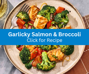 Garlicky Salmon Broccoli